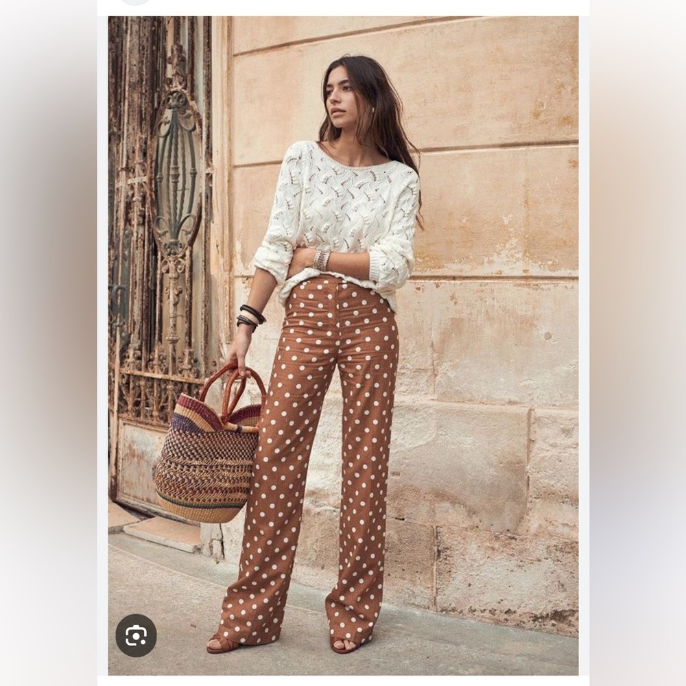 Sezane Pantalon Edmond Polka Dot Women's Pants Size 38